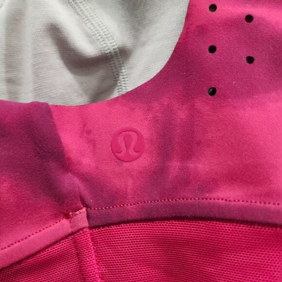 Lululemon lab Mesh Panels Train Bra *Medium Support B/C cup Weaves Dye Pink Drag - Picture 5 of 5